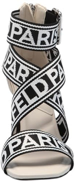 Load image into Gallery viewer, Karl Lagerfeld Paris Women's Careliz Everyday Strappy Sandal Heeled, Soft White, 9
