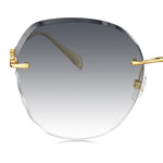 Load image into Gallery viewer, BOLON Women Lady Elegant Titanium Rimless Irregular Diamond-cut Oversized Trendy Sunglasses BL7191 Nolita 59mm, Exclusive Eyewear Brand of EssilorLuxottica
