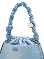 Load image into Gallery viewer, Ganni, Bou Charm-Embellished Denim Bucket Bag, Faded Denim
