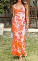 Load image into Gallery viewer, PRETTYGARDEN Floral Summer Wedding Guest Dresses for Women Adjustable Straps Sexy Dress Sleeveless Mesh Bodycon Maxi Dress (Light Orange,Medium)
