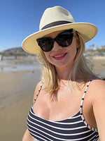 Load image into Gallery viewer, FURTALK Womens Mens Wide Brim Straw Panama Hat Fedora Summer Beach Sun Hat UPF Straw Hat for Women
