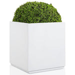 Load image into Gallery viewer, Wallowa Metallic Heavy Planter Box for Outdoor or Indoor, No Assemble and Seamless, Large Square Planter, Cube Planter for Tall Trees, Plants, Flowers 21Lx21Wx24H 35Pounds White
