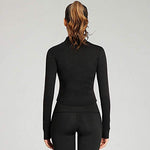 Load image into Gallery viewer, Lviefent Womens Lightweight Full Zip Running Track Jacket Workout Slim Fit Yoga Sportwear with Thumb Holes (Black, Medium)
