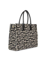 Load image into Gallery viewer, Balmain, B-Army Monogram Jacquard 36 Shopper Tote Bag, Ivory Noir
