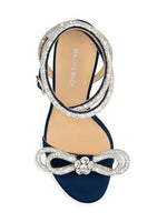 Load image into Gallery viewer, Mach &amp; Mach, Double Bow 110MM Sandals, 39.5 (9.5), Navy Blue
