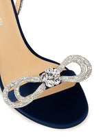 Load image into Gallery viewer, Mach &amp; Mach, Double Bow 110MM Sandals, 39.5 (9.5), Navy Blue
