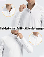 Load image into Gallery viewer, Men&#39;s Sun Protective Quarter Zip Shirt Men&#39;s Fishing Shirts Athletic Shirts Rash Guard Shirts White
