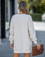 Load image into Gallery viewer, CHICME BEST SHOPPING DEALS Women Oversized Sweatshirt Zipper Slit Long Sleeve Pullover Top Fall Outfits Apricot-XL
