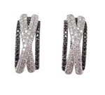 Load image into Gallery viewer, 2 Ct Round Cut Black Lab Created Women's Hoop Earrings 14k White Gold Plated
