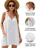 Load image into Gallery viewer, Blooming Jelly Womens Bathing Suit Cover Ups Casual Summer Dresses Sleeveless Mini Beach Dress (Medium, White)
