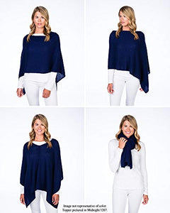 CLAUDIA NICHOLE by Alashan 100% Cashmere Luxe Dress Topper Poncho - Lightweight, Soft, Cozy & Versatile - One Size Fit with 60 Plus Colors- Great Gift Item- Smoothie/1702