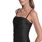 Load image into Gallery viewer, BCBG Women's Strapless Layered Sheath Cocktail Mini Dress, Black
