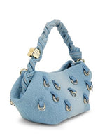 Load image into Gallery viewer, Ganni, Mini Bou Charms Washed Denim Top Handle Bag, Faded Denim
