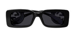 Load image into Gallery viewer, Gucci Women's Chaise Lounge Narrow Rectangular Sunglasses, Black-Black-Grey, One Size
