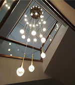 Load image into Gallery viewer, ykolupty H150 Spiral Chandelier Lighting Modern Gold Chandelier Light Fixture for Foyer Hallway Crystal Chandeliers for High Ceilings Suitable for Sloping Ceiling 2700-6000k Dimmable
