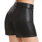 Load image into Gallery viewer, Everbellus Casual Wide Leg Shorts for Womens High Waisted Faux Leather Shorts Black Medium
