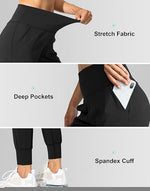 Load image into Gallery viewer, G Gradual Women&#39;s Joggers High Waisted Yoga Pants with Pockets Loose Leggings for Women Workout, Athletic, Lounge (Black, Small)

