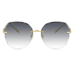 Load image into Gallery viewer, BOLON Women Lady Elegant Titanium Rimless Irregular Diamond-cut Oversized Trendy Sunglasses BL7191 Nolita 59mm, Exclusive Eyewear Brand of EssilorLuxottica

