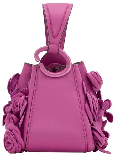 Oscar de la Renta, Nano Floral Appliqué O Handle Bag, Rosehip