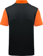 Load image into Gallery viewer, ZITY Mens Golf Shirt Short Sleeve Sport Moisture Wicking Performance Print Golf Polo Shirts for Men Collared Casual T-Shirt Black Orange X-Large
