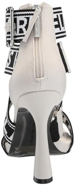 Load image into Gallery viewer, Karl Lagerfeld Paris Women's Careliz Everyday Strappy Sandal Heeled, Soft White, 9
