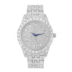 Load image into Gallery viewer, Charles Raymond Mens Watch w/Matching Iced Rolly Hip Hop Bracelet - Big Rhinestones on Trim and Elegant Baguette Time Indicators on Dial - Master Bling Designer - ST10226B (Silver)
