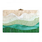 Load image into Gallery viewer, Acrylic Purses and Handbags for Women Gradient Green Acrylic Clutch Purses for Wedding Evening Party Crossbody Bags
