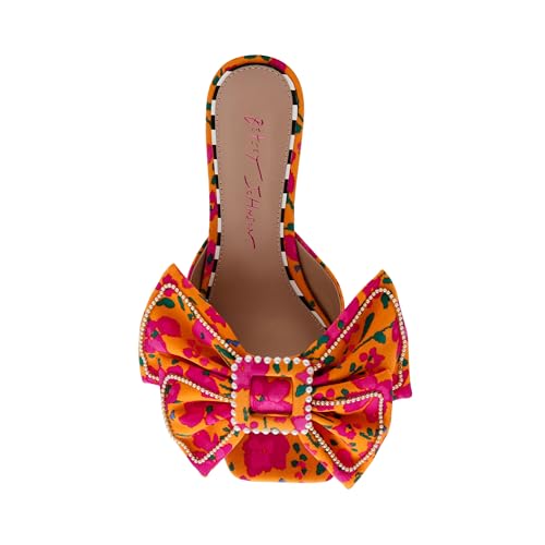 Betsey Johnson Women's Aylah Heeled Sandal, Orange Multi, 7