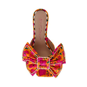 Betsey Johnson Women's Aylah Heeled Sandal, Orange Multi, 7