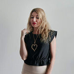 Load image into Gallery viewer, COOSTUFF ANNA Love Heart Pendant Necklace for Women Fashion Jewelry Long Chian Sweater Necklaces (D)
