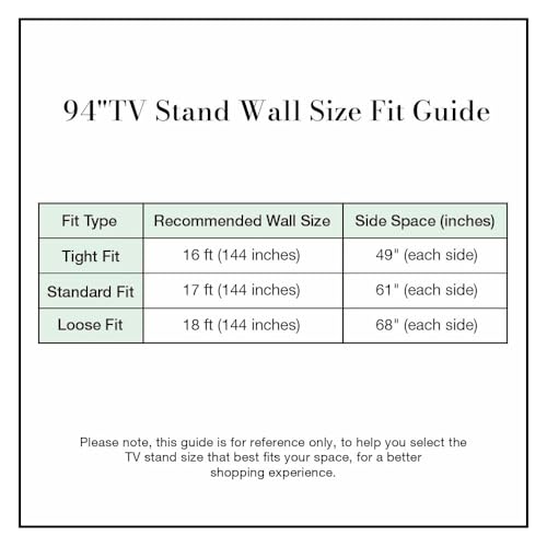 POVISON Mid Century Modern TV Stand for 75+ inch TV, Sliding Door Entertainment Center with Storage, Wood TV Console, Media Console for Living Room Bedroom, Fully-Assembled (Black, 94.49")