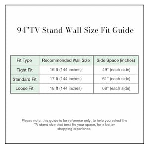 POVISON Mid Century Modern TV Stand for 75+ inch TV, Sliding Door Entertainment Center with Storage, Wood TV Console, Media Console for Living Room Bedroom, Fully-Assembled (Black, 94.49")