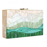 Load image into Gallery viewer, Acrylic Purses and Handbags for Women Gradient Green Acrylic Clutch Purses for Wedding Evening Party Crossbody Bags
