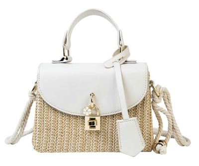 Straw Square Bag Straw Beach Bags For Women Rattan Purses Summer Straw Crossbody Purse Tote Bag Handbag Shoulder Bag 2025