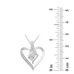 Load image into Gallery viewer, Amazon Essentials womens Sterling Silver Diamond 3 Stone Heart Pendant Necklace (1/4 cttw), 18&quot; (previously Amazon Collection)
