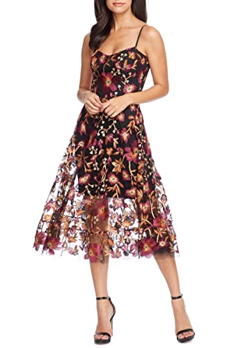 Dress the Population Women's Uma Dress, Maroon/Black, L