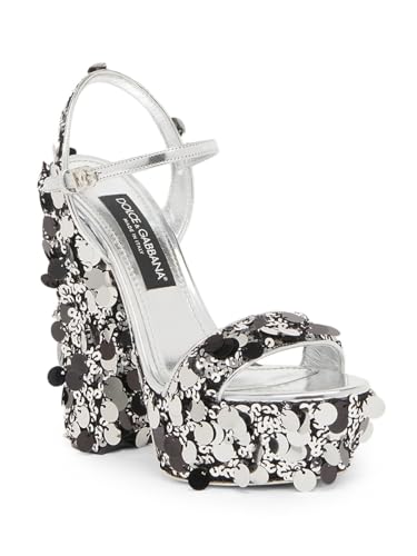 Dolce&Gabbana, Paillettes 140MM Platform Sandals, 35 (5), Multi
