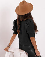 Load image into Gallery viewer, Women&#39;s Puff Short Sleeve Sweater Tops 2025 Spring Summer Trendy Casual T Shirts Blouses
