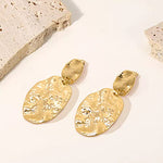 Load image into Gallery viewer, NEPULOY Gold Women Drop Dangle Earrings Hammered Statement Earrings

