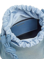 Load image into Gallery viewer, Ganni, Bou Charm-Embellished Denim Bucket Bag, Faded Denim
