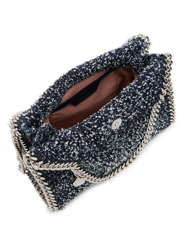 Stella McCartney, Mini Falabella Denim Tweed Top Handle Bag, Ink