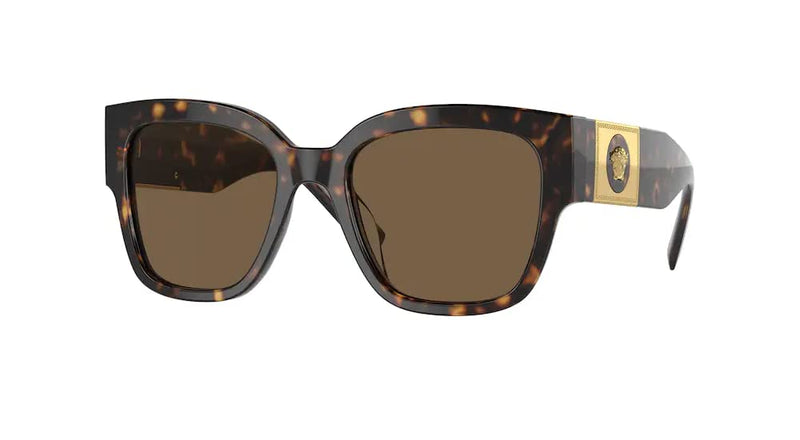 Versace VE4437U 108/73 54MM Havana/Dark Brown Square Sunglasses for Women +BUNDLE with ACCESSORY EYEWEAR KIT