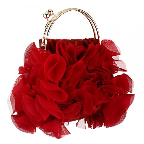 Purses and Handbags for Women Clutch Purse Party Clutch Shoulder Bags with Detachable Strap (Red) One Size