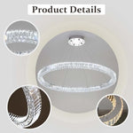 Load image into Gallery viewer, Flashing God W48'' Modern Crystal Chandelier for Living Room Ring Chandelier LED Ceiling Lights Fixture with Remote Crystal Hanging Pendant Lighting for Dining Room Hallway Foyer
