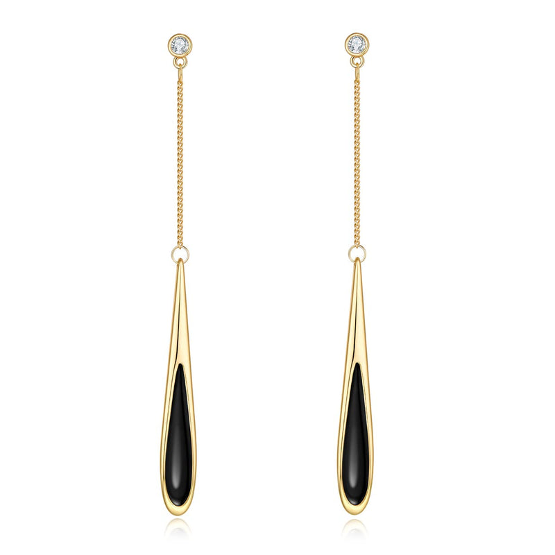 FAMARINE Black Earrings for Women Waterdrop Drip Earrings Valentines
