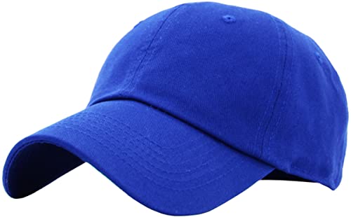 KB-LOW ROY Classic Cotton Dad Hat Adjustable Plain Cap. Polo Style Low Profile (Unstructured) (Classic) Royal Adjustable