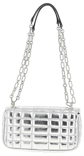 Michael Kors Tribeca Small Convertible Chain Shoulder Bag, Silver-Tone Hardware/Silver