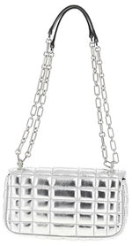 Load image into Gallery viewer, Michael Kors Tribeca Small Convertible Chain Shoulder Bag, Silver-Tone Hardware/Silver
