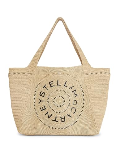 Stella McCartney, Logo Crochet Raffia Tote Bag, Natural