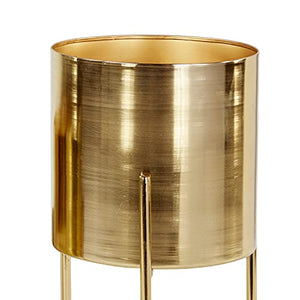 Deco 79 Metal Indoor Outdoor Planter Large Planter Pot with Removable Stand, Set of 3 Planters 18", 14", 12"H, Gold
